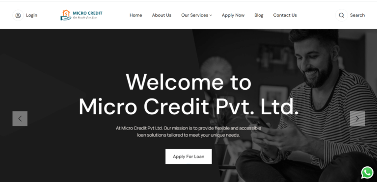Micro Credit Pvt. Ltd. is a forward-thinking FinTech company that specializes in providing a wide range of financial services, including personal loans, home loans, education loans, vehicle loans, gold/mortgage loans, and business loans