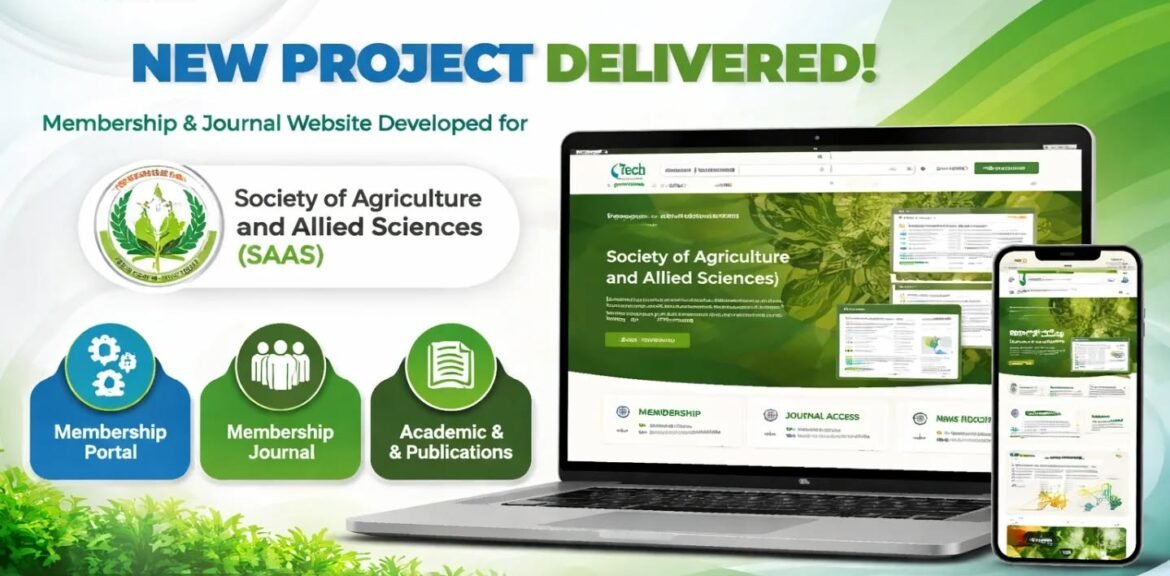 iTech Web Solutions has successfully completed another milestone project—the official membership & journal website development for the registered society Society of Agriculture and Allied Sciences (SAAS).
