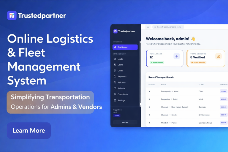 Trusted Partner - Online Logistics and Fleet Management System
