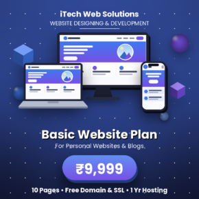 Basic Website Plan (For Personal & Blog): For small and personal blogs, informative web design and website development plans at cheap and affordable prices.
